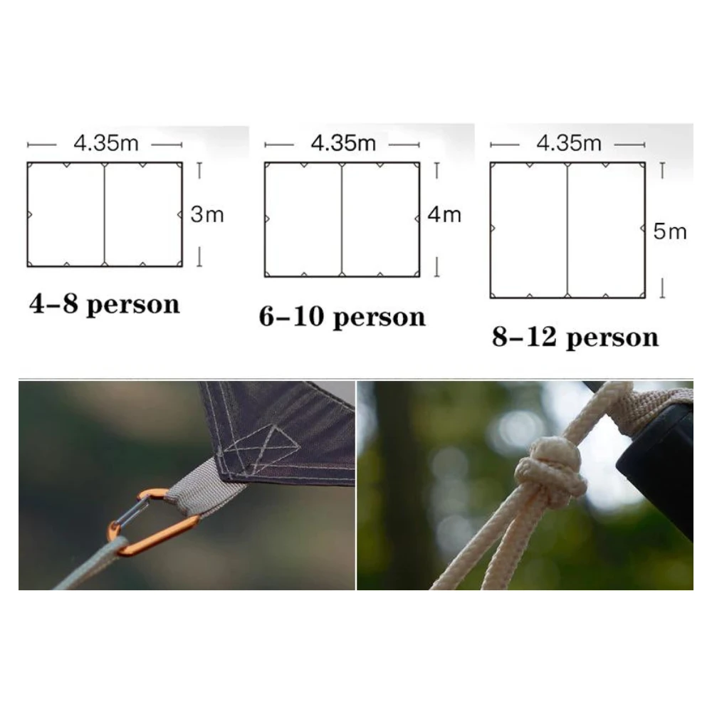 Adventurer Tanxianzhe Waterproof Awning Anti-tearing Sunshade Tarp Outdoor Camping Tan 9 Adventurer Tanxianzhe Waterproof Awning Anti-tearing Sunshade Tarp Outdoor Camping Tan - Image 9