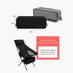 KZM Schwyz High Lightweight Chair Black -Camping Equipment Store 11 50f4835c a2cd 4640 89a6 b3b912b35f04