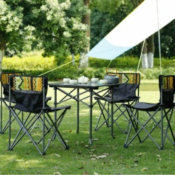 Hewolf 5pcs Set Camping Foldable Table And Chairs -Camping Equipment Store 1746 14 1
