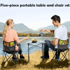 Hewolf 5pcs Set Camping Foldable Table And Chairs -Camping Equipment Store 1746 3 1