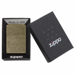 Zippo 201FB Antique Brass - Refillable Windproof Lighter -Camping Equipment Store 201FB 2