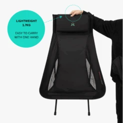 KZM Schwyz High Lightweight Chair Black -Camping Equipment Store 3 f2f08a35 ab33 40e7 a52b fa4e6cb6c563