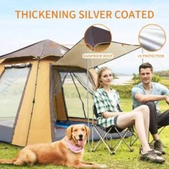 Hewolf Auto 3-4 Person Tent - Camel 15 Hewolf Auto 3-4 Person Tent - Camel -Camping Equipment Store 5 27