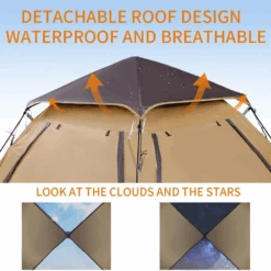 Hewolf Auto 3-4 Person Tent - Camel 13 Hewolf Auto 3-4 Person Tent - Camel -Camping Equipment Store 7 1