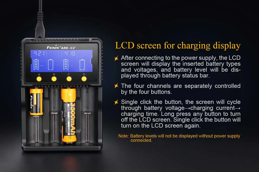 Fenix ARE-C2+ 4-Slot Charger (EURO) 5 Fenix ARE-C2+ 4-Slot Charger (EURO) - Image 5