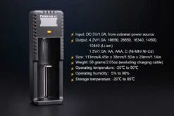 Fenix ARE-X1+ Smart USB Battery Charger -Camping Equipment Store ARE X1plus battery charger specs