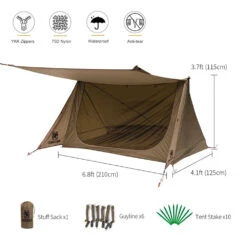 OneTigris Backwoods Bungalow Ultralight Bushcraft Shelter - OD Green -Camping Equipment Store CE BHS02 CB 04 f78a36d6 d33b 4eaa 8ed4 374a771a0398