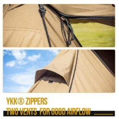 OneTigris Roc Shield Bushcraft Tent (New TC Version) -Camping Equipment Store CE BHS04 TC A 05