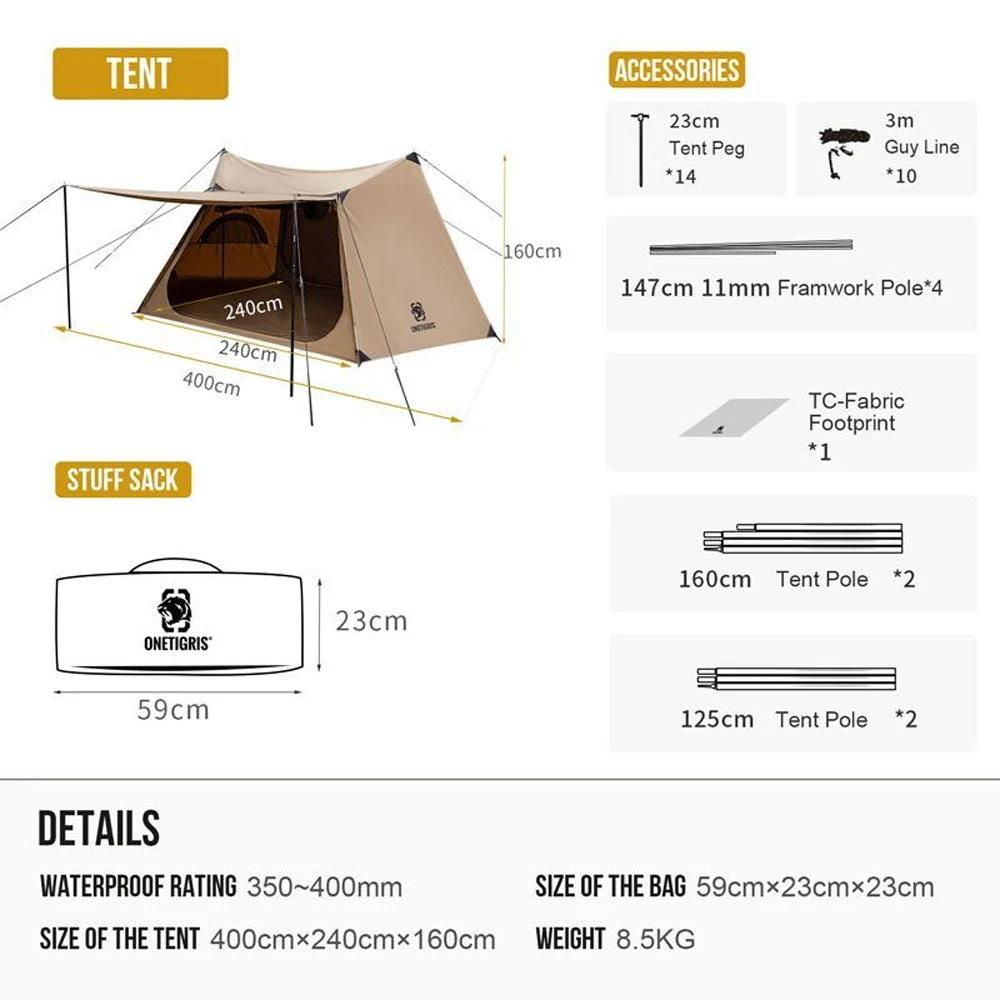 OneTigris Solo Homestead Camping Tent (TC Version) 3 OneTigris Solo Homestead Camping Tent (TC Version) - Image 3