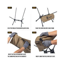 OneTigris Portable Camping Chair Large - Coyote Brown -Camping Equipment Store CE ZDY03 CB 04