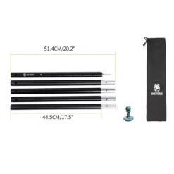 OneTigris Tent Pole Set Black -Camping Equipment Store CE ZPG08 BK 04