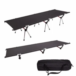 Camp Leader High Collapsible Camp Bed - Black -Camping Equipment Store CL45 BL 04