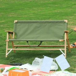 Camp Leader Camping Wooden Long Chair - Green -Camping Equipment Store CL55 OD 04