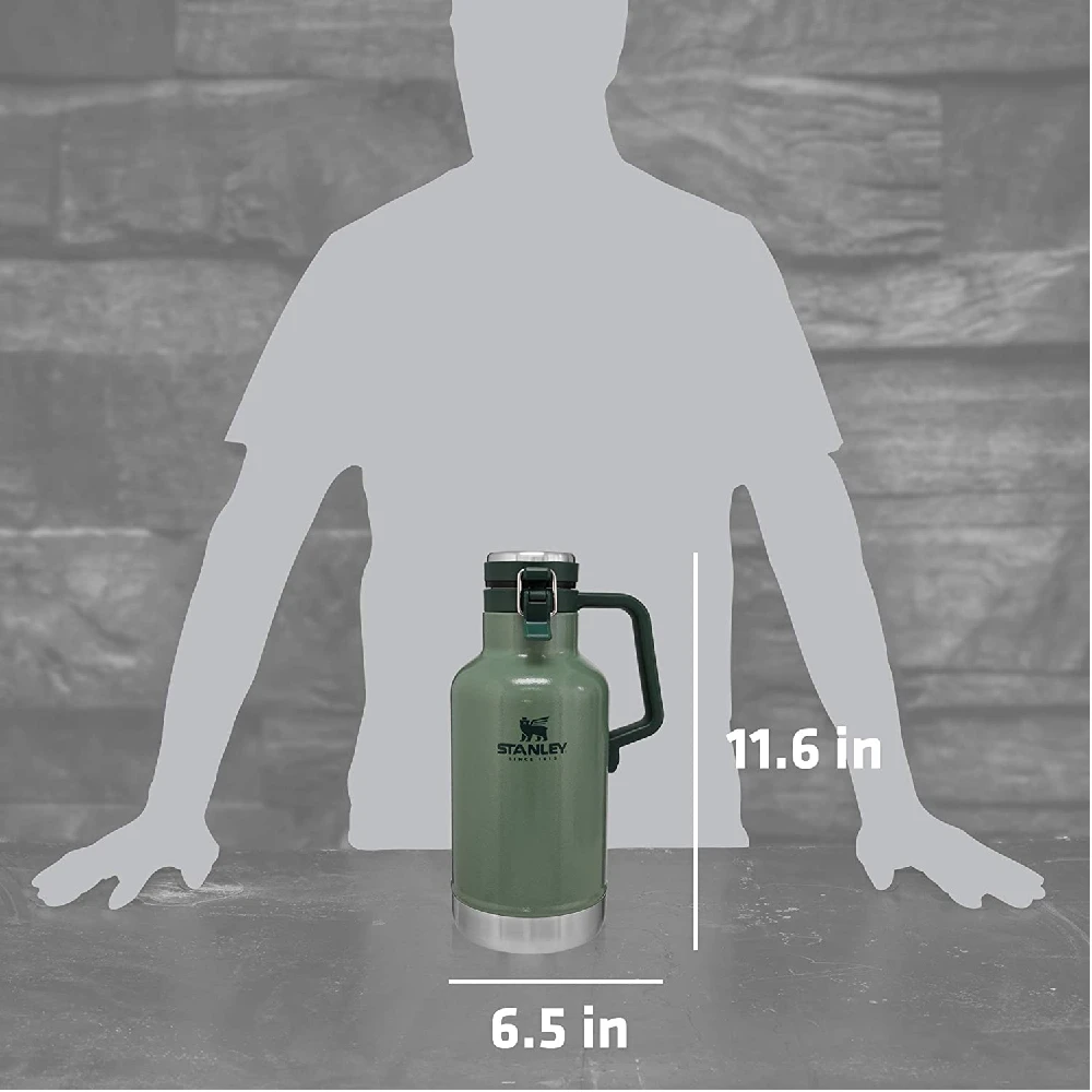 Stanley Classic Vacuum Growler 2QT Hammertone Green 5 Stanley Classic Vacuum Growler 2QT Hammertone Green - Image 5