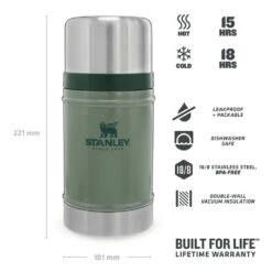 Stanley Classic Lagendary Food Jar 24oz Hammertone Green -Camping Equipment Store Dimension ca96c004 c424 474f a5fc 05e96b18d7e2