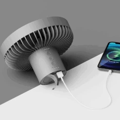 Tripod Fan With White Ring Light USB Rechargeable -Camping Equipment Store Edited 4