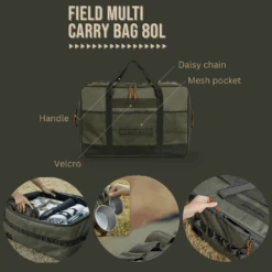 KZM Field Multi Carry Bag 70L & 80L -Camping Equipment Store Features 80L