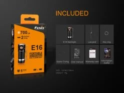 Fenix E16 XP-L Hi Neutral White LED Flashlight BLACK 700 Lumen 24 Fenix E16 XP-L Hi Neutral White LED Flashlight BLACK 700 Lumen -Camping Equipment Store Fenix E16 Flashlight Included