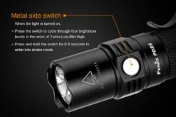 Fenix PD25 XP-L LED Flashlight Black -Camping Equipment Store Fenix PD25 Flashlight Side Switch