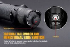 Fenix TK20R Rechargeable Tactical Flashlight -Camping Equipment Store Fenix TK20R Flashlight tactical switch