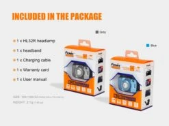 Fenix HL32R LED Headlamp 600 Lumen -Camping Equipment Store HL32R Headlamp package