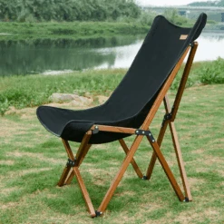 Hewolf Foldable Wooden Chair - Large -Camping Equipment Store HW J2058BIG BLK 03