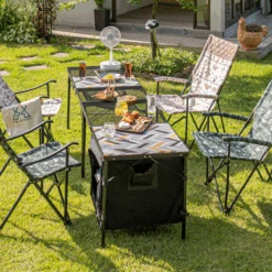 KZM Union Iron Mesh Cabinet 2 Folding Table -Camping Equipment Store K20T3U004 6 600x600 1c05f21c 1c43 4325 b6f7 3edbae21c360