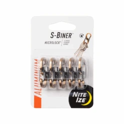 Nite Ize S-Biner® MicroLock® Aluminum - 5 Pack Coyote -Camping Equipment Store LSBMA 29BG 5R7 5