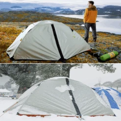 Hewolf 2 Person Double Layer Aluminum Pole Tent -Camping Equipment Store MON 1595 GRN 8
