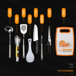 Camp Leader Outdoor Kitchenware 8 Piece Set -Camping Equipment Store MON44 5