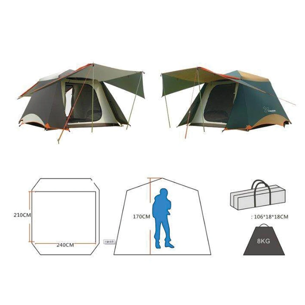 Vidalido Large Instant Cabin Tent Plus - White Coffee 9 Vidalido Large Instant Cabin Tent Plus - White Coffee - Image 9