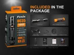 Fenix UC35 V2.0 XP-L HI V3 USB Rechargeable LED Flashlight -Camping Equipment Store UC35 V2 flashlight Package Included
