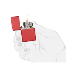 Zippo 233ZL Red Matte With Zippo Logo - Refillable Windproof Lighter -Camping Equipment Store zippo 233zl 5